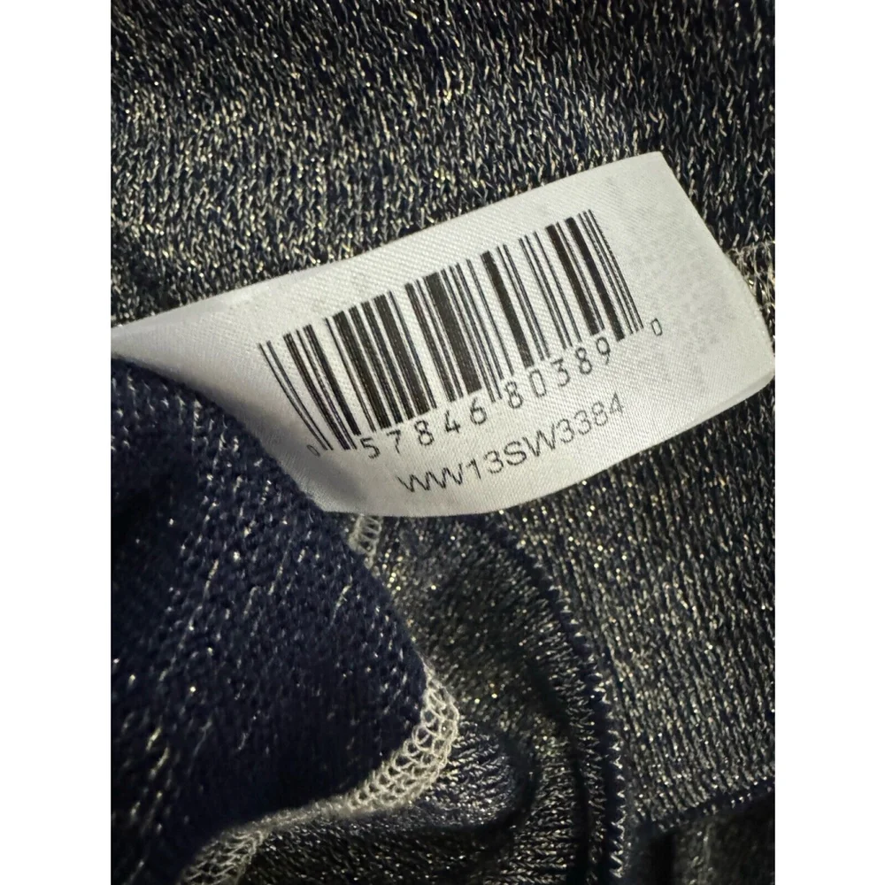 JOE Fresh Lightweight Crewneck Sweater Navy Blue & Gold Metallic, Women’s XL​​​ - Picture 9 of 9